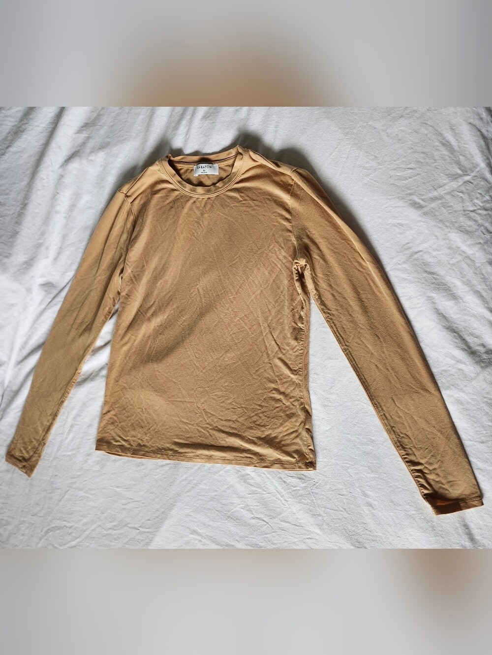 Babaton Slim Long Sleeve Tee in Camel